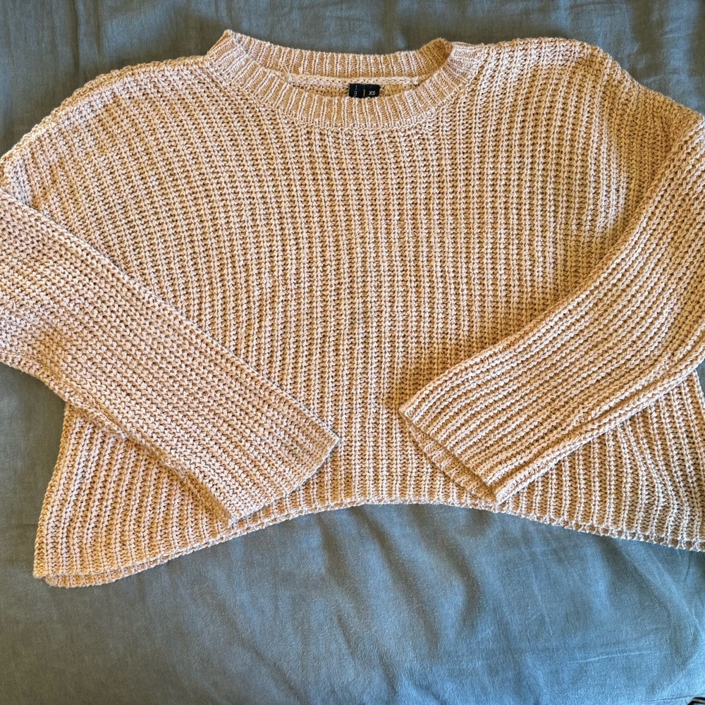 moon & madison Textured Knit Sweater in Cream